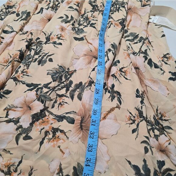 Happy X Nature Smocked Shift Dress Size Medium In Blush Floral Hibiscuos - Picture 9 of 10